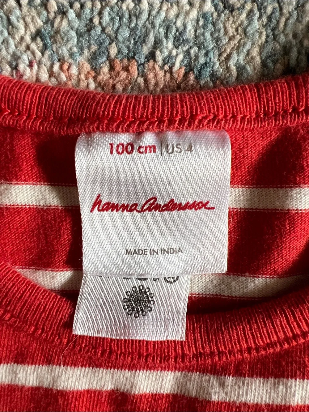 Hanna Andersson Red and White Striped Top Navy Dachshund Print Dress